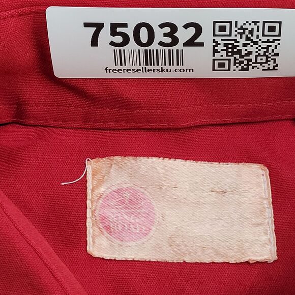Vintage 80s Kings-Road Button Shirt Large 22x27 Red - Picture 8 of 11